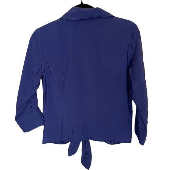 Coldwater Creek Blouse Violet Purple Buckle 3/4 Sleeve Size PXS - Picture 3 of 7